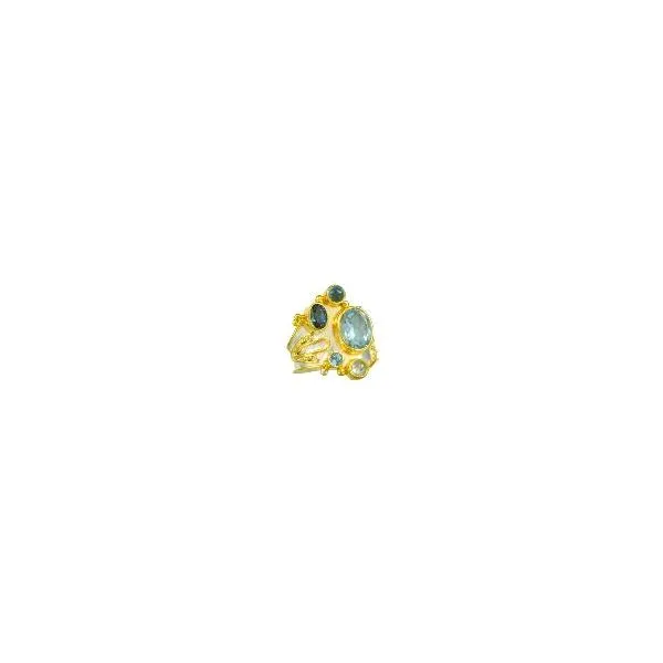 Sterling Silver And 22k Gold Vermeil Ring With Sky Blue Topa Orin Jewelers Northville Mi