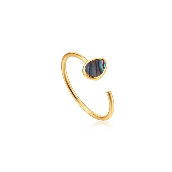 Sterling Silver Gold Plated Tidal Abalone Adjustable Ring By Ania Haie Orin Jewelers Northville, MI