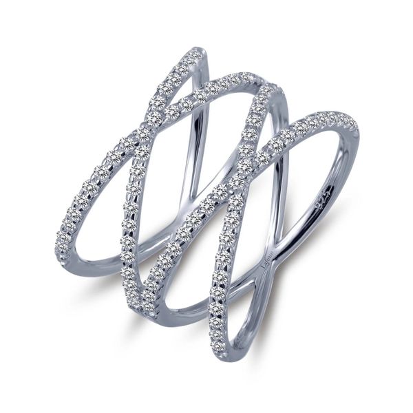 Sterling Silver CZ Double Criss-Cross Ring Orin Jewelers Northville, MI