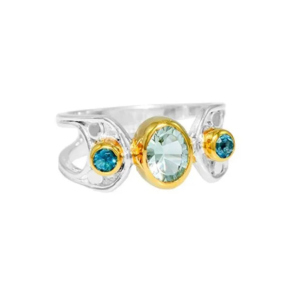 Sterling Silver & 22K Gold Vermeil Ring With Stones Orin Jewelers Northville, MI