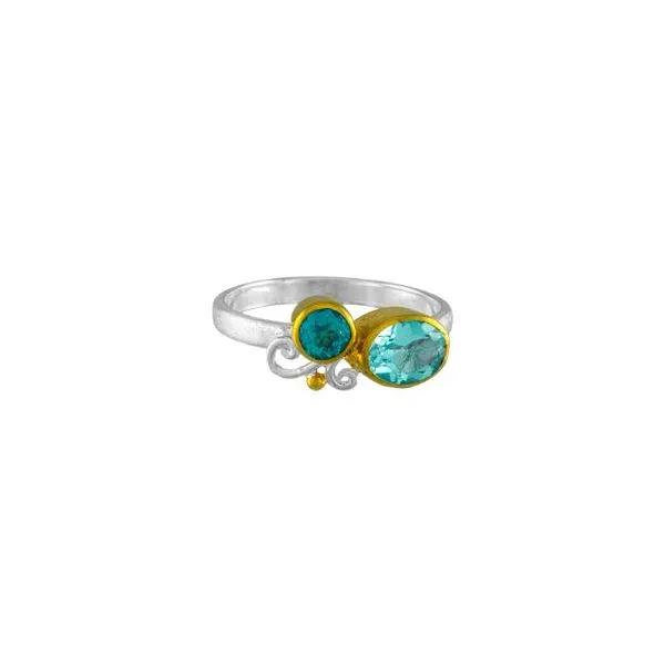 Sterling Silver and 22K Gold Vermeil Ring with Stones Orin Jewelers Northville, MI