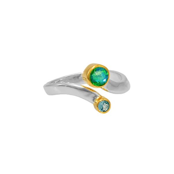 Sterling Silver & 22K Gold Vermeil Ring With Stones Orin Jewelers Northville, MI