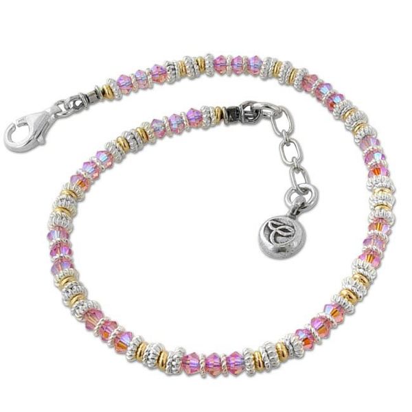 Lady's SS & Pink Crystal Breast Cancer Awareness Bracelet Orin Jewelers Northville, MI