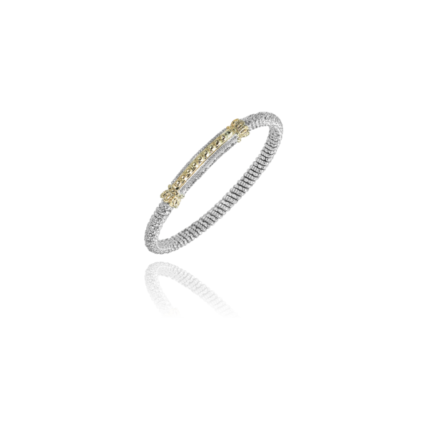 Lady's Two Tone Sterling Silver & 14K Yellow Gold 4mm Bracelet Orin Jewelers Northville, MI