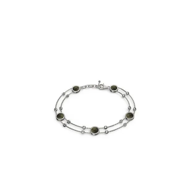 Lady's Sterling Silver Platinum Plated Aurora Verde Bracelet Orin Jewelers Northville, MI