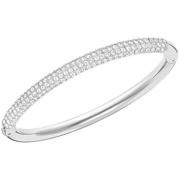 Swarovski Stone Mini Bangle, White, Rhodium Plating Orin Jewelers Northville, MI