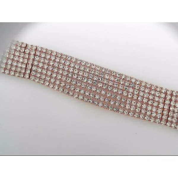 Rose Plated Crystal Seven Row Bracelet Orin Jewelers Northville, MI