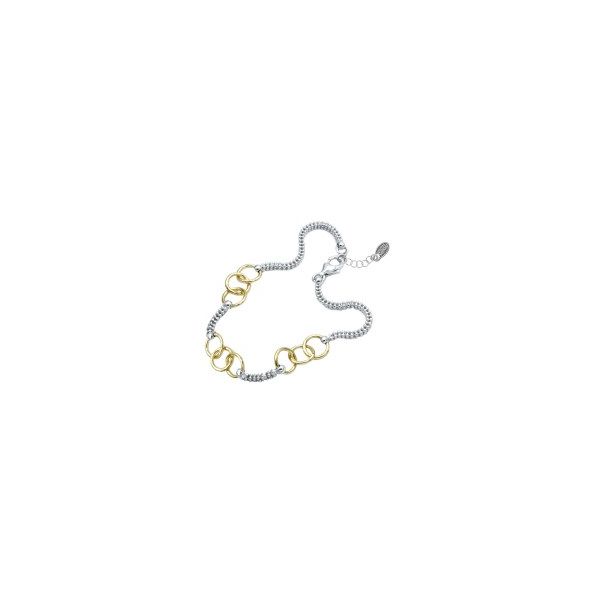 Sterling Silver And Yellow Gold Plated Chain And Circles Bracelet Orin Jewelers Northville, MI