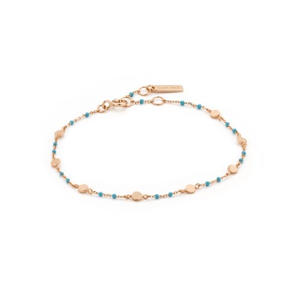 Sterling Silver Rose Gold Plated Dotted Discs Bracelet By Ania Haie Orin Jewelers Northville, MI
