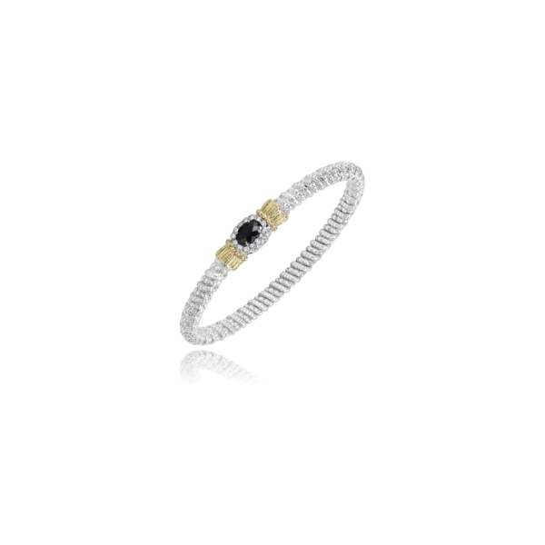 Sterling Silver & 14k Yellow Gold Onyx & Diamond Bracelet Orin Jewelers Northville, MI