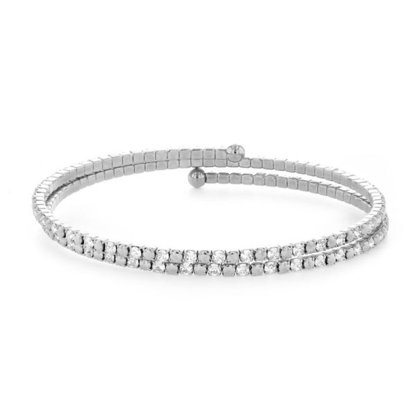 Alternating Metal And White Crystal Bracelet, 2 Row White Orin Jewelers Northville, MI