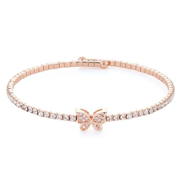 Butterfly Bracelet With Crystals, 1 Row Rose Orin Jewelers Northville, MI
