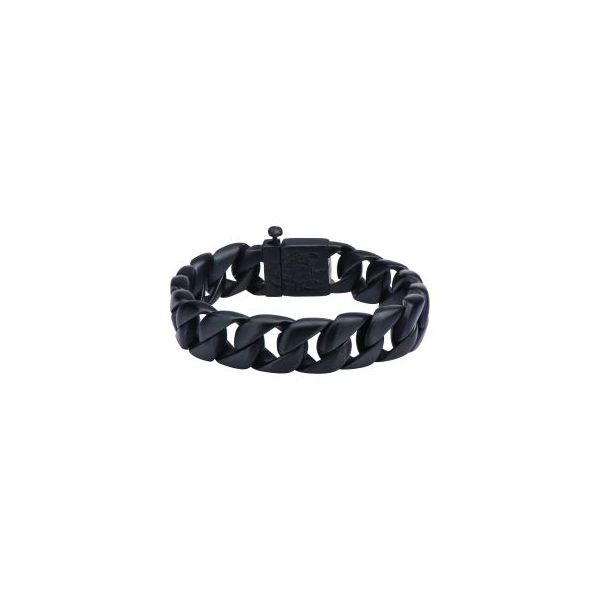 Stainless Steel Black Plated Curb Bracelet Orin Jewelers Northville, MI