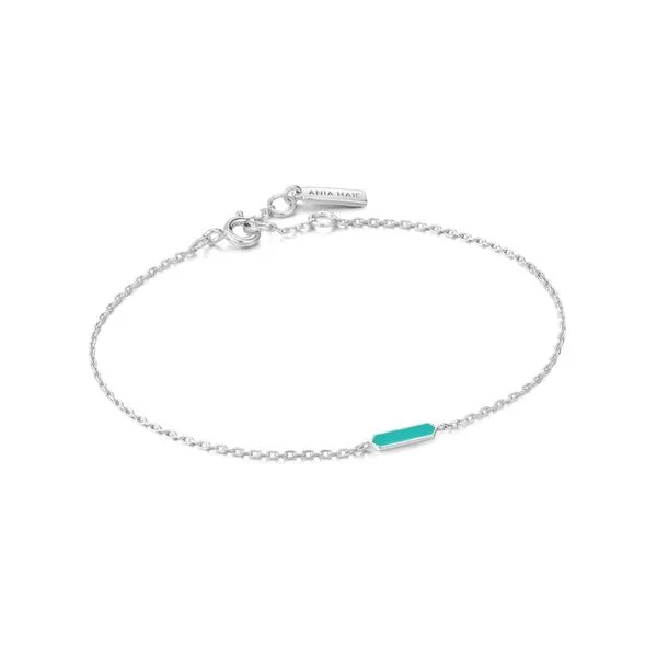 Sterling Sterling Teal Enamel Bar Bracelet By Ania Haie Orin Jewelers Northville, MI