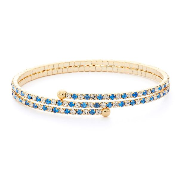 Blue & White Crystal Bracelet, 2 Row Yellow Orin Jewelers Northville, MI