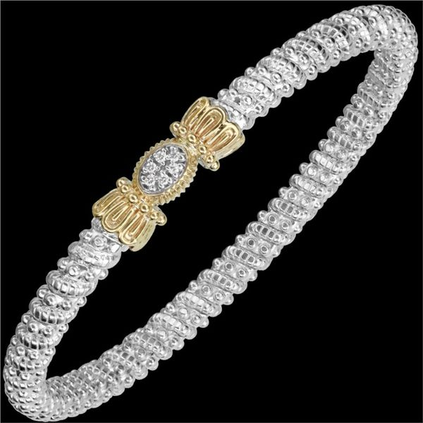 Sterling Silver and 14 Karat Yellow Gold Bracelet With 4 Diamonds Orin Jewelers Northville, MI