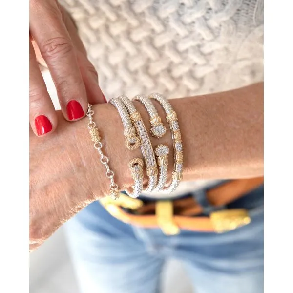 Sterling Silver and 14 Karat Yellow Gold Bracelet With 38 Diamonds Image 2 Orin Jewelers Northville, MI