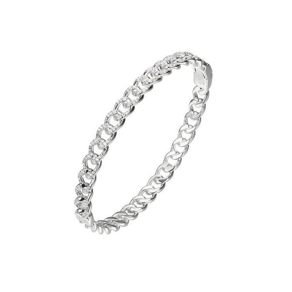 Sterling Silver Hinged Bangle with CZ Orin Jewelers Northville, MI