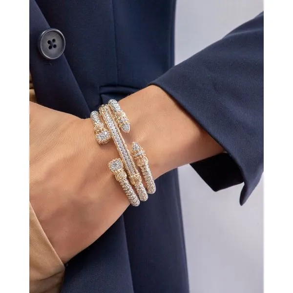 Sterling Silver & 14K Yellow Gold Bracelet With 14 Diamonds Image 2 Orin Jewelers Northville, MI