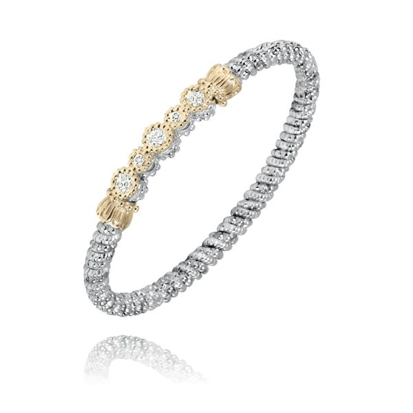 Sterling Silver & 14k Yellow Gold Bracelet With 11 Diamonds Orin Jewelers Northville, MI