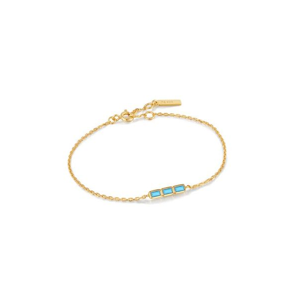 Sterling Silver Gold Plated Turquoise Bar Bracelet By Ania Haie Orin Jewelers Northville, MI