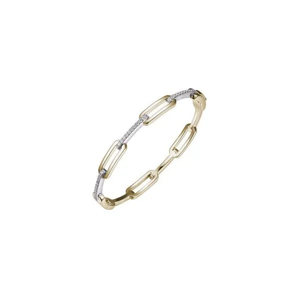 Sterling Silver & Yellow Plated Bangle Bracelet with CZs Orin Jewelers Northville, MI