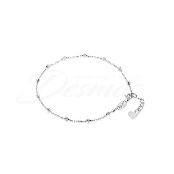 Sterling Silver Sparkle Bead Anklet Orin Jewelers Northville, MI