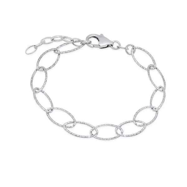 Sterling Silver Bracelet With Diamond Cut Edged Links Orin Jewelers Northville, MI