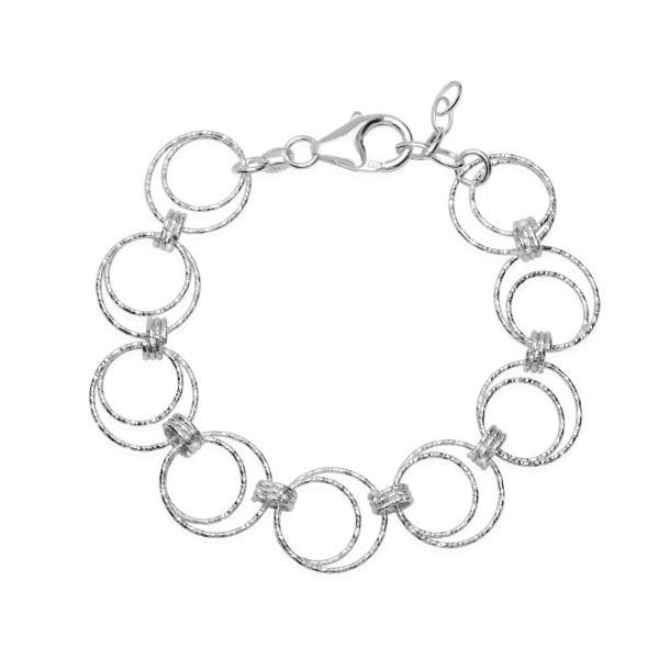 Sterling Silver Diamond Edge Double Loop Bracelet Orin Jewelers Northville, MI