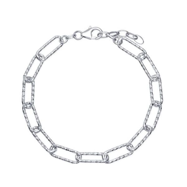 Sterling Silver Diamond Edge Paperclip Link Bracelet Orin Jewelers Northville, MI