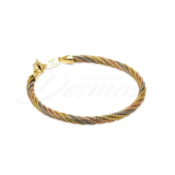 Sterling Silver Tri-Color Twist Bracelet Orin Jewelers Northville, MI