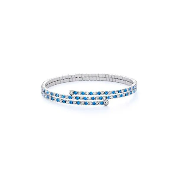 Blue & White Crystal Bracelet, 2 Row White Orin Jewelers Northville, MI