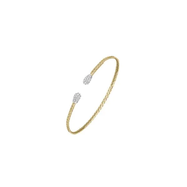 Sterling Silver Yellow Plated Cuff with CZs Orin Jewelers Northville, MI