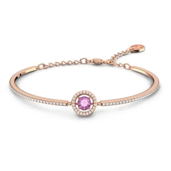 Swarovski Sparkling Dance Bangle Purple, Rose Gold-Tone Plated Orin Jewelers Northville, MI