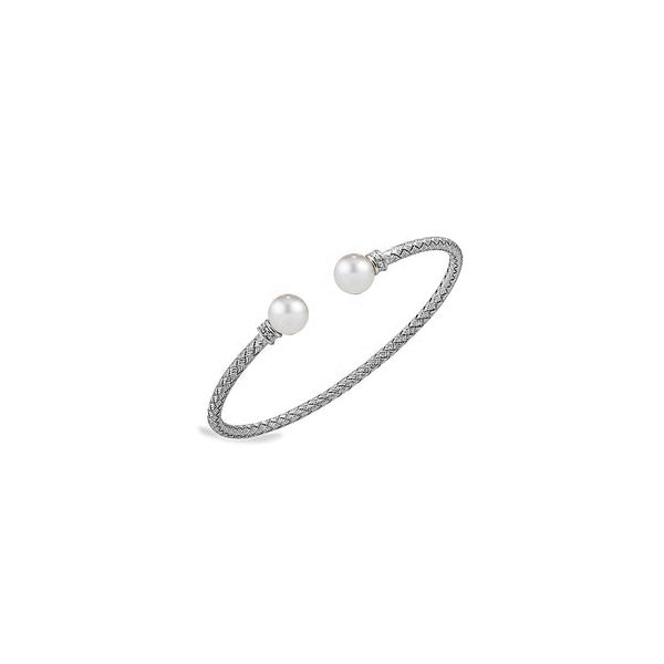 Sterling Silver Cuff with Freshwater Pearl and CZ Orin Jewelers Northville, MI
