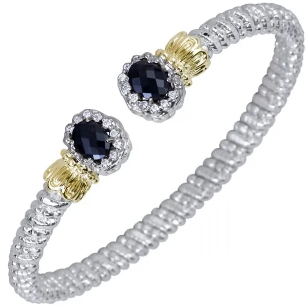 Sterling Silver & 14k Yellow Gold Onyx & Diamond Bracelet Orin Jewelers Northville, MI