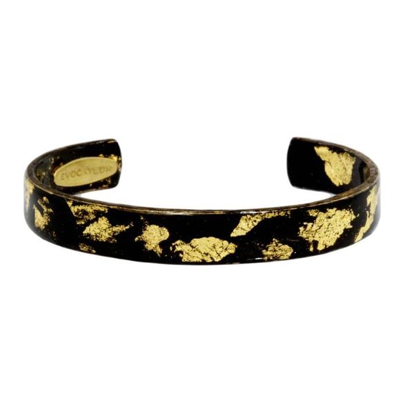 EVOCATEUR Ultra Stackable Cuff With Gold Leaf-Island Black Orin Jewelers Northville, MI