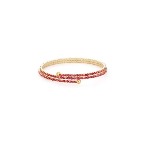Metal Bracelet With Fuschia Crystals - 2 Row Yellow Orin Jewelers Northville, MI
