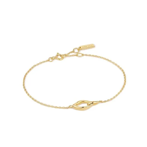 Sterling Silver Gold Plated Wave Link Bracelet By Ania Haie Orin Jewelers Northville, MI