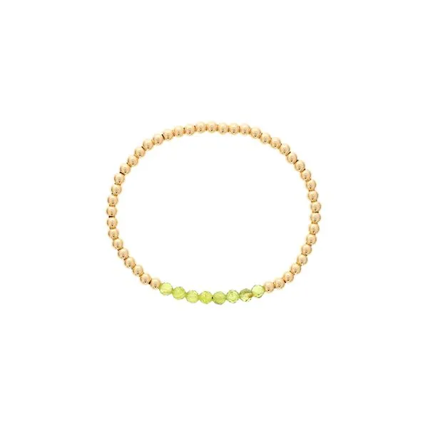 Yellow Gold Filled Birthstone Bracelet With Faceted Peridot Beads Orin Jewelers Northville, MI