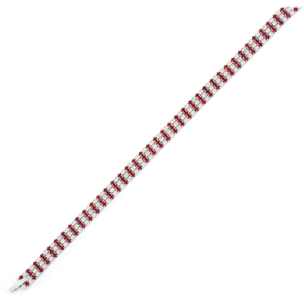Red & White Crystal Bracelet, 3 Row White Orin Jewelers Northville, MI