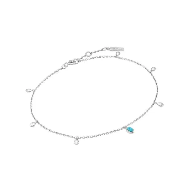 Sterling Silver Turquoise Drop Pendant Anklet Orin Jewelers Northville, MI