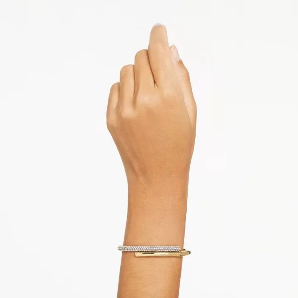 Swarovski Dextera Bangle, White, Gold-Tone Plated Image 3 Orin Jewelers Northville, MI