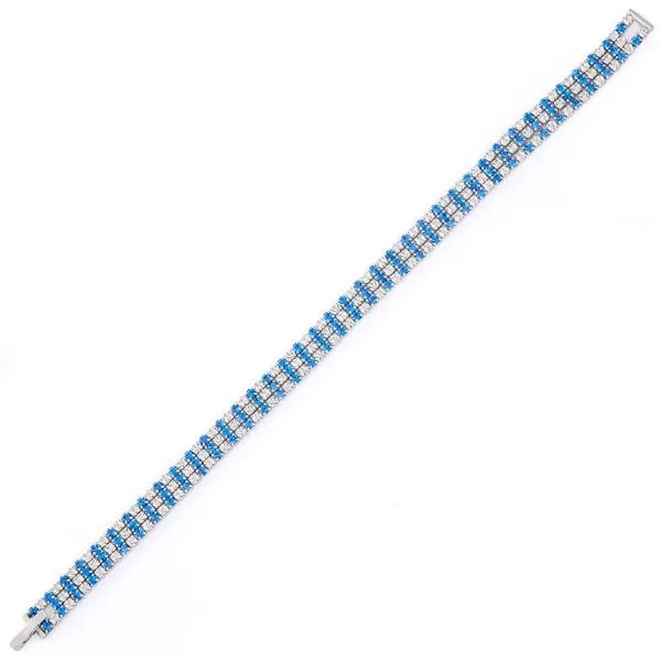 Blue & White Crystal Bracelet, 3 Row White Orin Jewelers Northville, MI