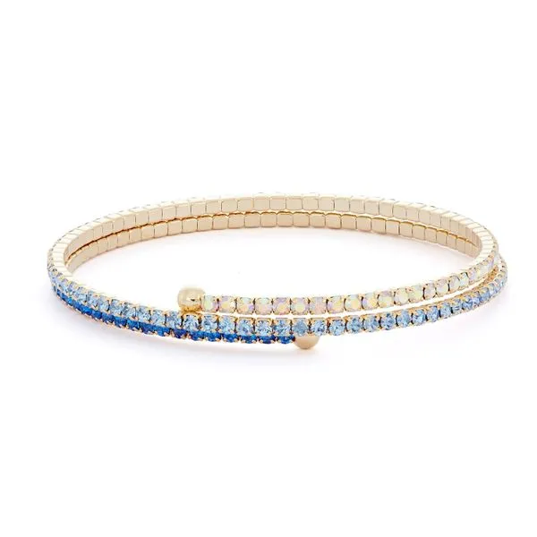 Gradient Blue Crystals Bracelet, 2 Row Yellow Orin Jewelers Northville, MI