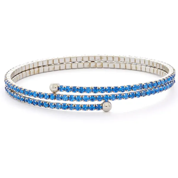 Blue Crystal Bracelet, 2 Row White Orin Jewelers Northville, MI