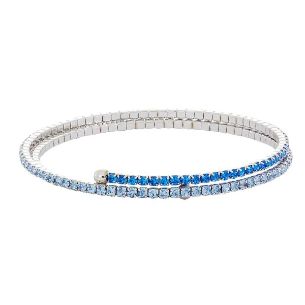 Gradient Blues & Aurora Borealis Tones Crystal Bracelet, 3 Row White Orin Jewelers Northville, MI