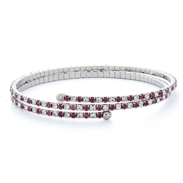 Amethyst & White Crystal Bracelet - 2 Row White Orin Jewelers Northville, MI