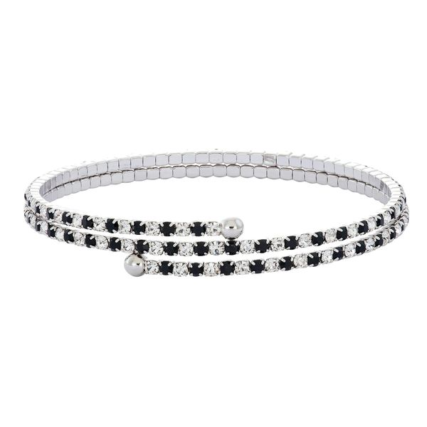 Black & White Crystal Bracelet - 2 Row White Orin Jewelers Northville, MI