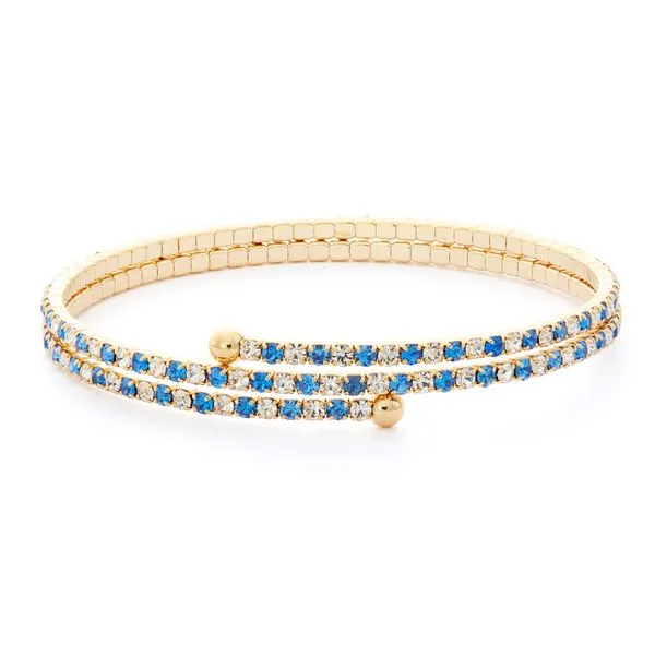 Blue & White Crystal Bracelet - 2 Row Yellow Orin Jewelers Northville, MI